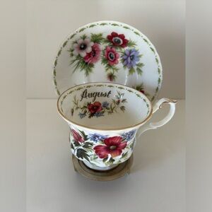 Royal Albert Flower Of The Month - Poppy - Bone China Tea Cup & Saucer